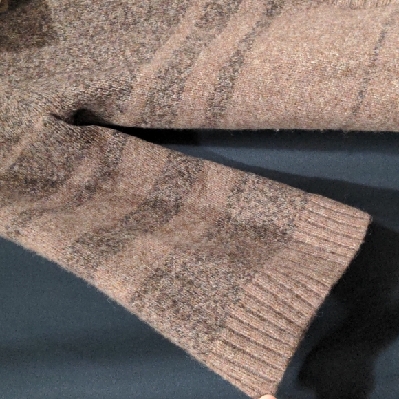 Free People Vintage/Retro Look M Wool Blend Button Cardigan Sweater Brown Plaid - Picture 5 of 8